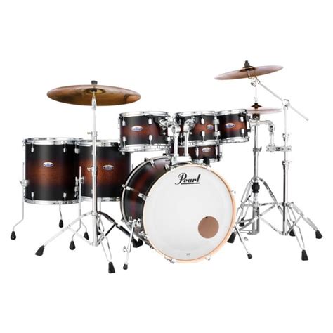 The Drum Set Is Shown In Black And Brown