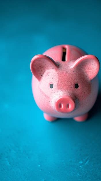 Premium Photo Savings Aesthetics Pink Piggy Bank On Blue Background