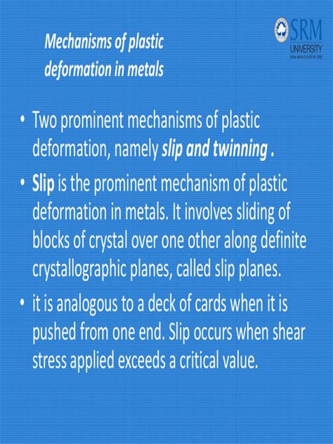 Mechanisms of Plastic Deformation in Metals | Deformation (Engineering) | Plasticity (Physics)