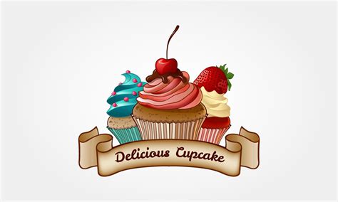 Delicious Cupcake Vector Logo Illustration Cupcake Bakery Logo Template Logo Templates Which