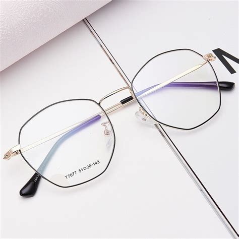 Polygon Computer Glasses Women Elegant Fashion Korean Designer