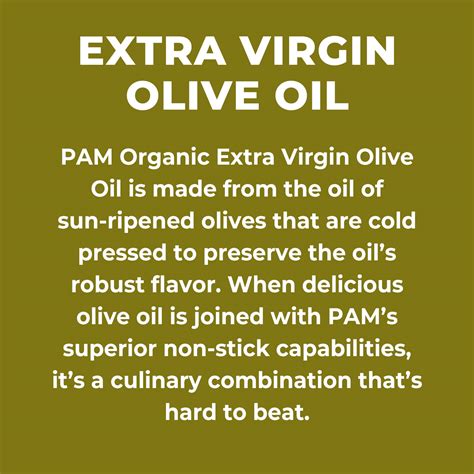Pam Organic Extra Virgin Olive Oil Non Gmo Cooking Spray 5 Oz