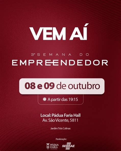 3ª Semana do Empreendedor em Franca Sympla