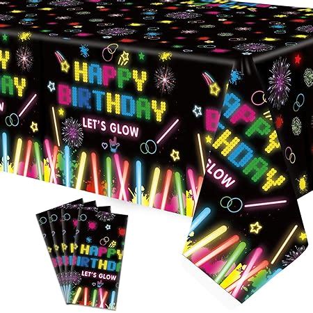 Amazon Pack Glow Party Table Covers Neon Party Tablecloth X