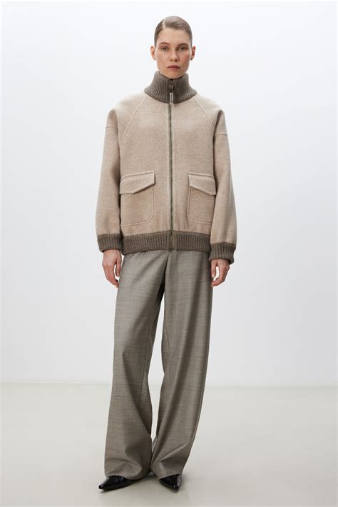 Бомбер из шерсти с трикотажными деталями купить в интернет-магазине ...