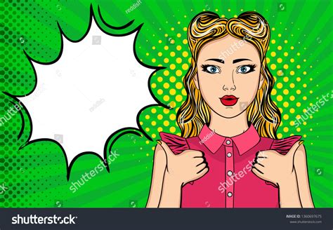 Vektor Stok Pop Art Illustration Young Sexy Woman Tanpa Royalti 1360697675 Shutterstock