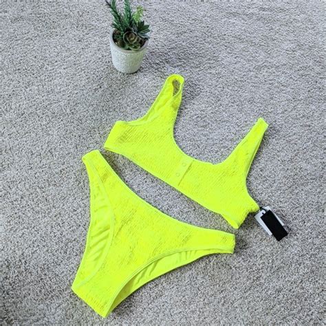 Kendall Kylie Swim Nwt Kendall Kylie Rouched High Cut Bikini Poshmark