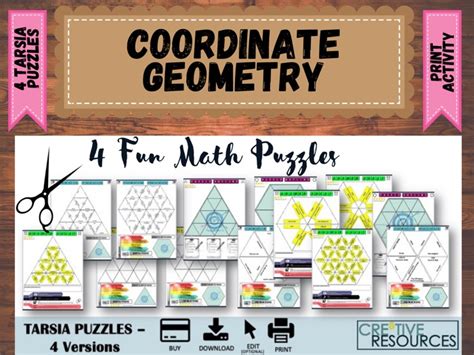 Coordinate Geometry And Measurement Puzzles Teaching Resources