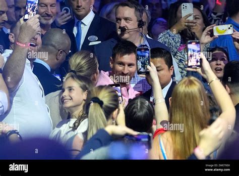 inter miami soccer player lionel messi walks   crowd