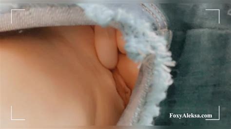 Pussy Under Short Shorts Gently Penetrated A Narrow Hole And Got An Orgasm