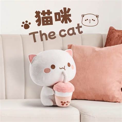 Peach Cat Plush Goma Soft Toy Cute Peach And Goma Toy Shopee