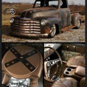 Chevy Slammed Hot Rat Street Rod Pickup Patina Shop Truck Pro Touring W AC For Sale