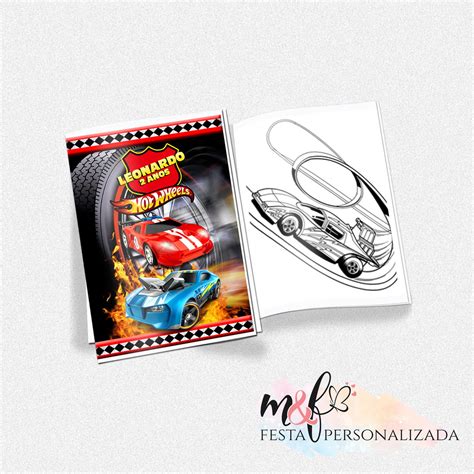 Revistinha De Colorir Hot Wheels No Elo M F Festa Personalizada D C