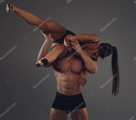 Shirtless Bodybuilder And Brunette Woman Stock Photo By Fxquadro