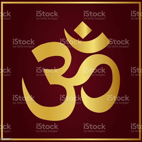 Hindusymbol Om In Goldenen Schriften Stock Vektor Art Und Mehr Bilder