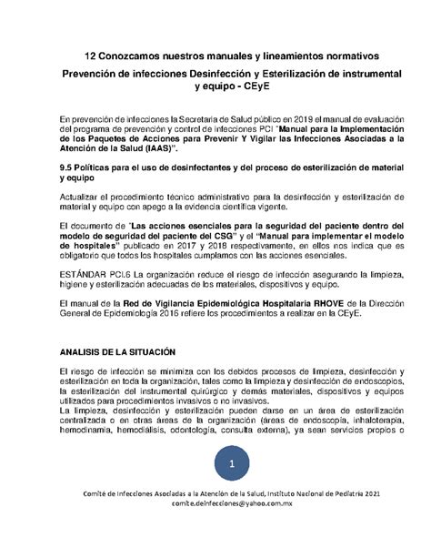 12 Comunicado Prevencion infecciones CEYE - Comité de Infecciones