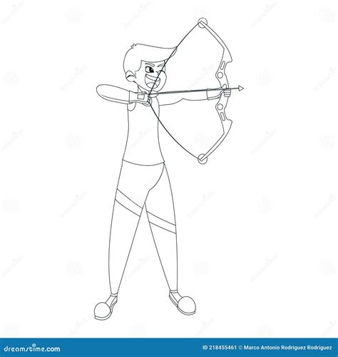 Isolated Girl Doing Archery Sport Character Stock Vector Illustration