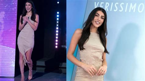 Giulia Salemi A Verissimo Indossa L Abito Nude Con Maxi Spacchi E Schiena Nuda