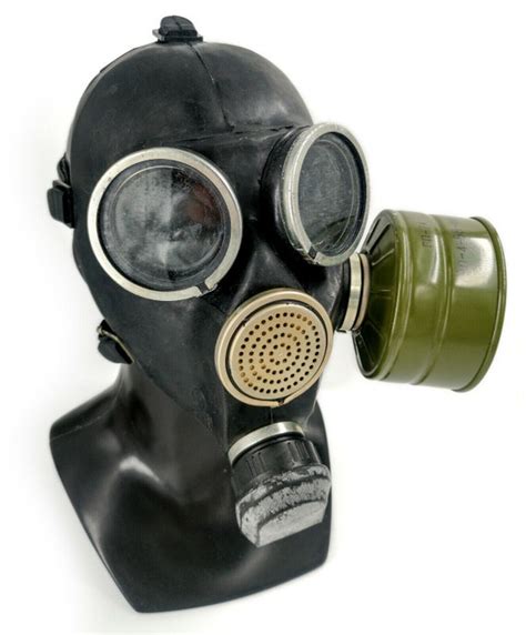 Soviet Russian Gas Mask Gp 7 Black Rubber New Etsy