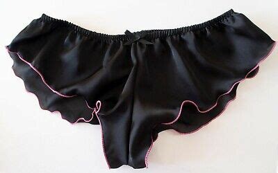 Silky Satin French Knickers Micro Panties BLACK HOT PINK Sexy Lingerie Underwear EBay