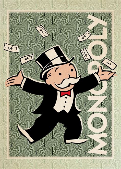 Mr Monopoly Green Poster Picture Metal Print Paint By Monopoly