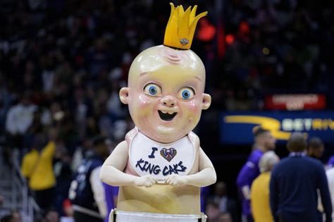 King Cake Baby mascot of the New Orleans Pelicans : r/creepy