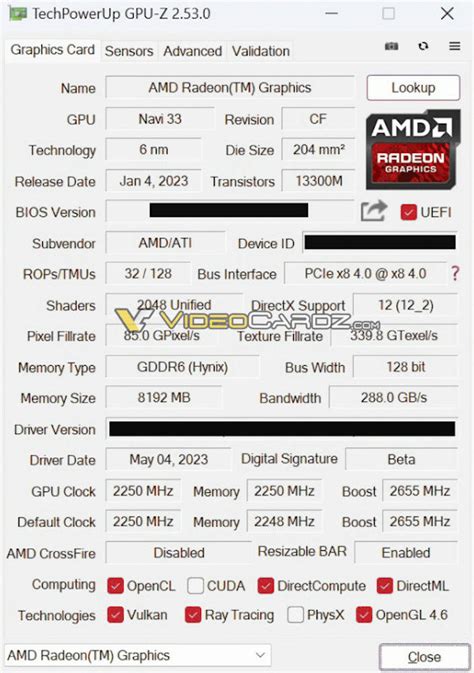 AMD Radeon RX 7600 8 GB Graphics Card Specs Confirmed In GPU-Z Leak ...