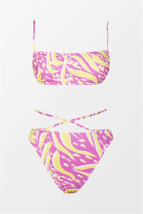 Wild One Slide Bandeau And Back Tie Hipster Bikini Swimsuit Cupshe Uk