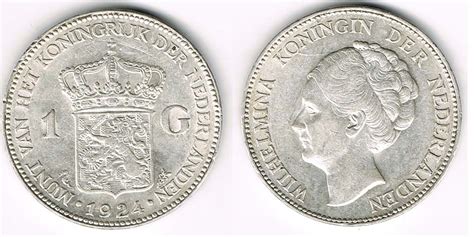 Niederlande 1924 Netherlands Silver Coin 1 Gulden Wilhelmina Like