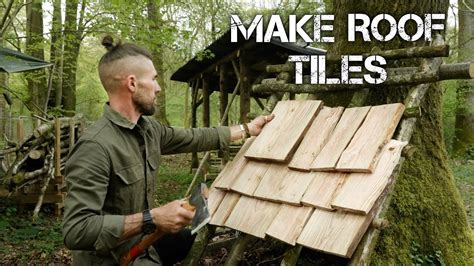 Amazing Bushcraft Shelter: Wood Tile Roof - Get All Camping