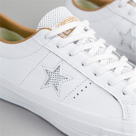 Converse One Star Leather OX Shoes - White / Sand Dune | Flatspot