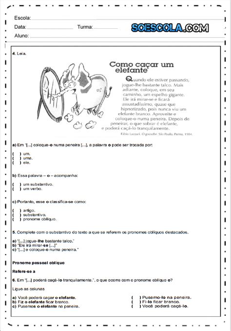 Exercícios Sobre Grau Do Adjetivo 6o Ano Com Gabarito