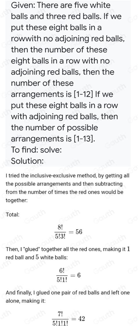 Solved There Are Five White Balls And Three Red Balls If We Put