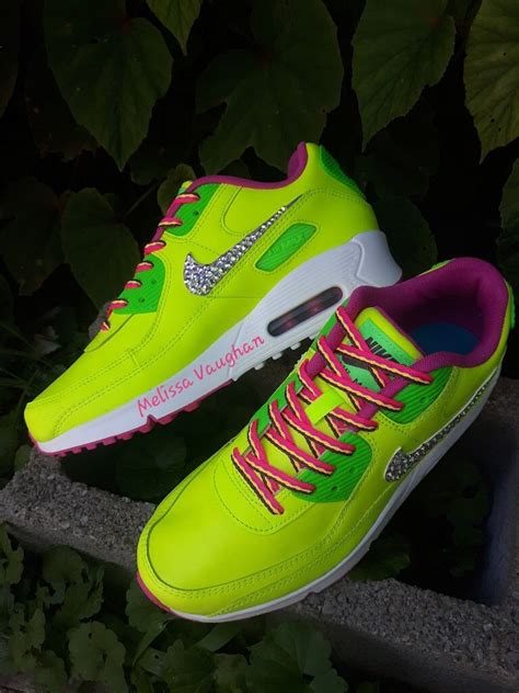 Swarvoski Crystal Jeweled Air Max 90 Volt Fire Pink Etsy