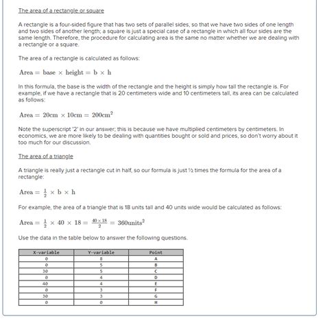 Solved The area of a rectangle or square A rectangle is a | Chegg.com