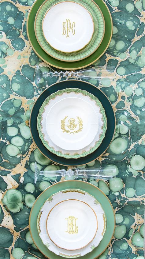 Custom Monogrammed Dinnerware At Sasha Nicholas