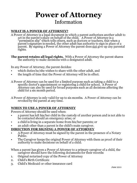 Format For Special Power Of Attorney