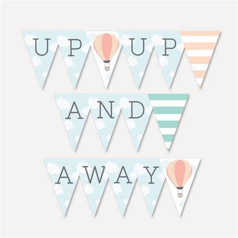 Hot Air Balloon Baby Shower Banner Template Baby Shower Etsy