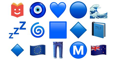 Couleur Bleue Collection Emoji Copier Coller