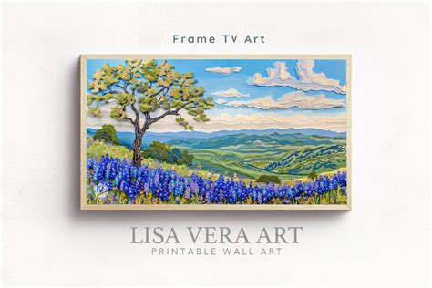 Frame Tv Art Bluebonnets 3d Painting Download Wildflowers Flowers