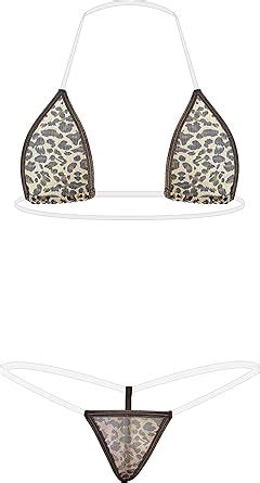 Amazon Oneheekini Conjunto de traje de baño sexy de leopardo mini micro bikini g string