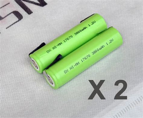 2PCS 1.2V 7/5A rechargeable battery 3800mah 17670 17650 4/3A 7/5 A ni ...