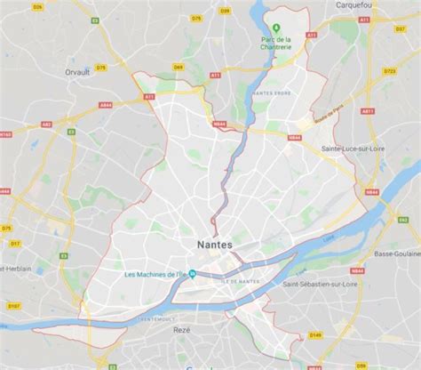 carte de nantes en loire atlantique cartes  plan de nantes