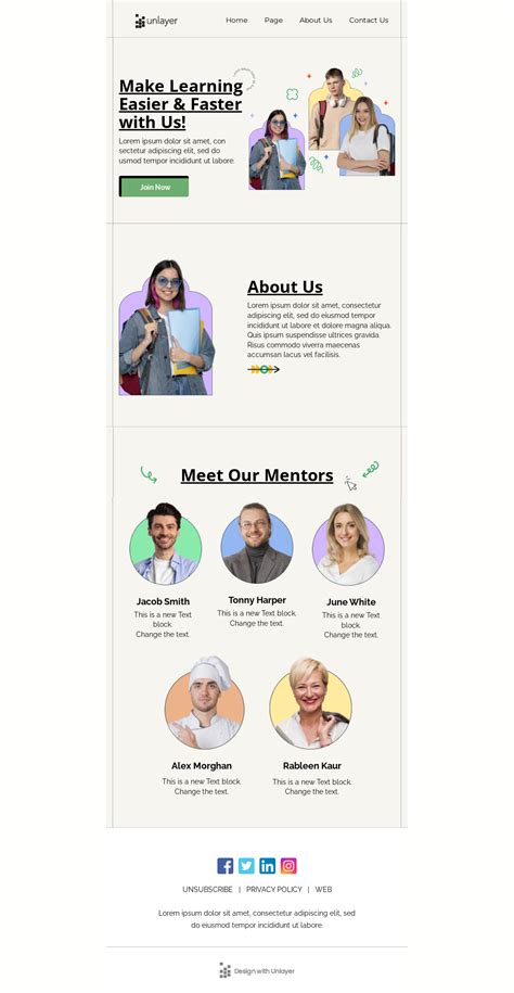 Alumni Educational Workshop Email Template Unlayer