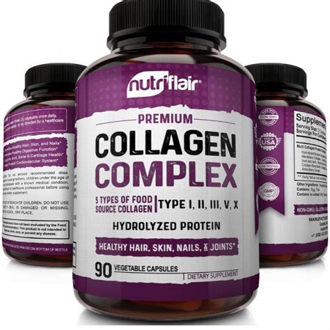 Jual Nutriflair Collagen Peptides Complex Type I Ii Iii Iv V 90 Capsules 180 Capsules