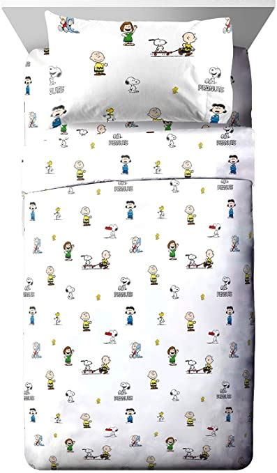 Jay Franco Peanuts Best Friends Twin Sheet Set 3 Piece Set Super Soft