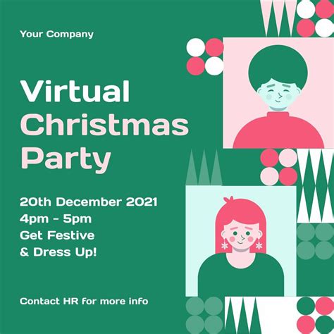 Virtual Christmas Party Instagram Post | Free social media template ...