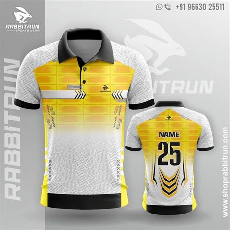 Yellow And Black Cricket Jersey Design With Number