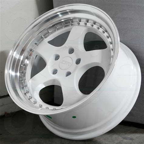 18x9.5 ESR SR06 SR6 5x120 Custom 22 White Wheels Rims Set(4) - Wheels