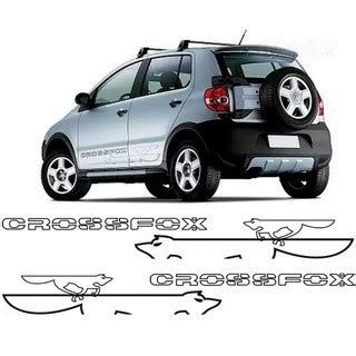 Adesivo Lateral Crossfox Logo Raposa PRETO BRANCO OU PRATA